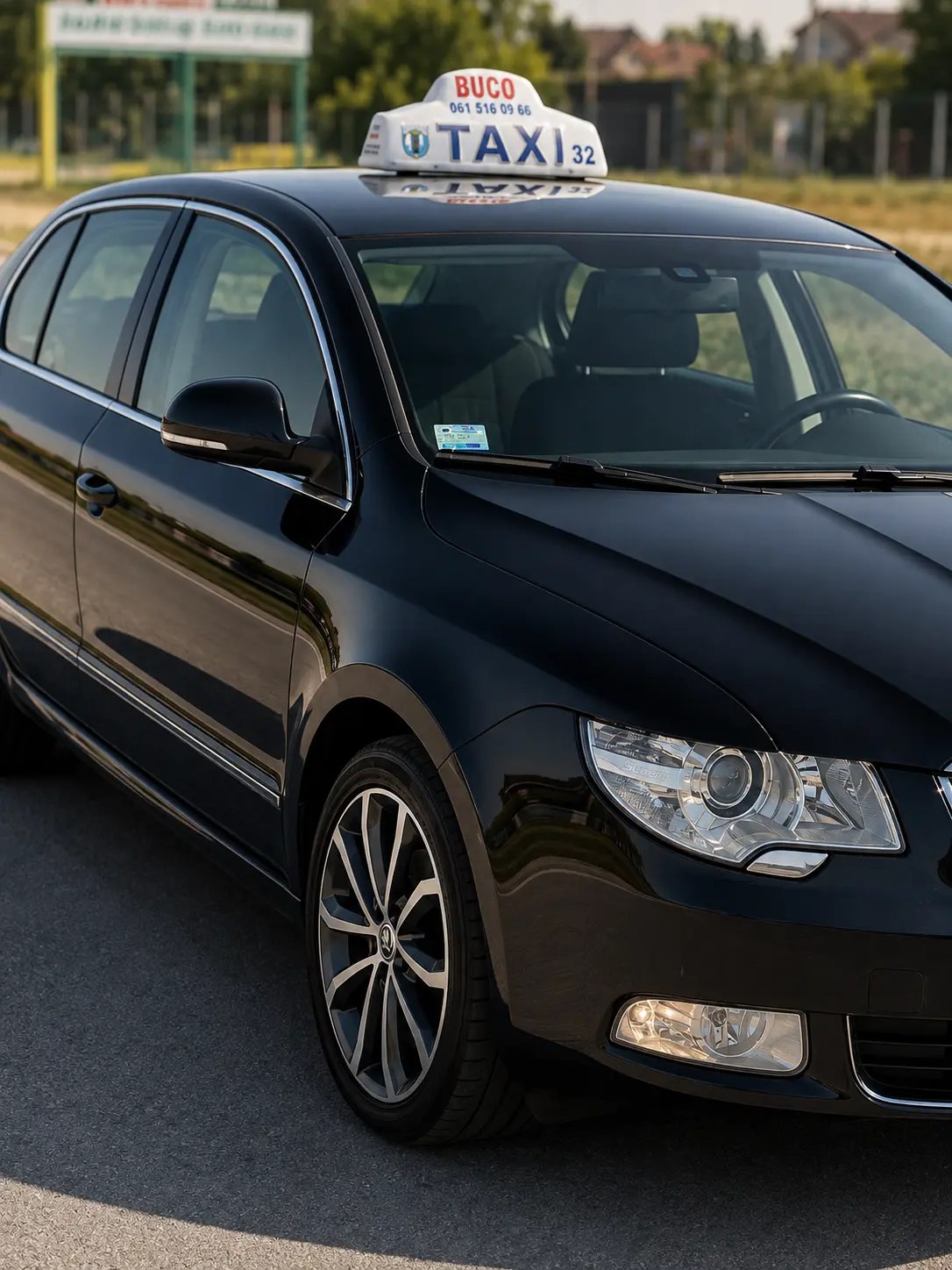 Detalj Škode Superb taxi vozila Taxi Šid Buco sa krovnom oznakom